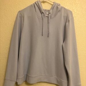 DKNY Women's Buttery Soft Waffle Crew Neck Pullover Hoodie Light Blue Size XL